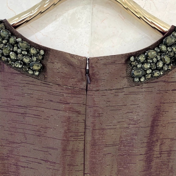 VERA WANG LAVENDER LABEL {8} Dress Metallic Crystals Beading - Picture 8 of 13
